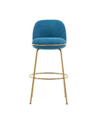 Rio Claro Gold & Blue Upholstered Barstools (Set of 2)