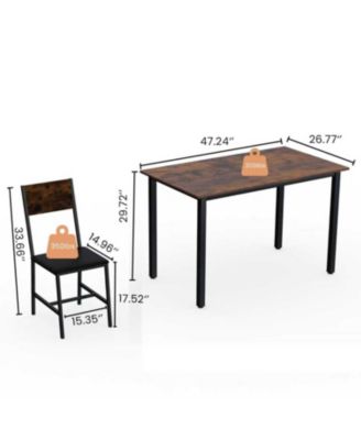 Metal & Wood Dining Set for 4