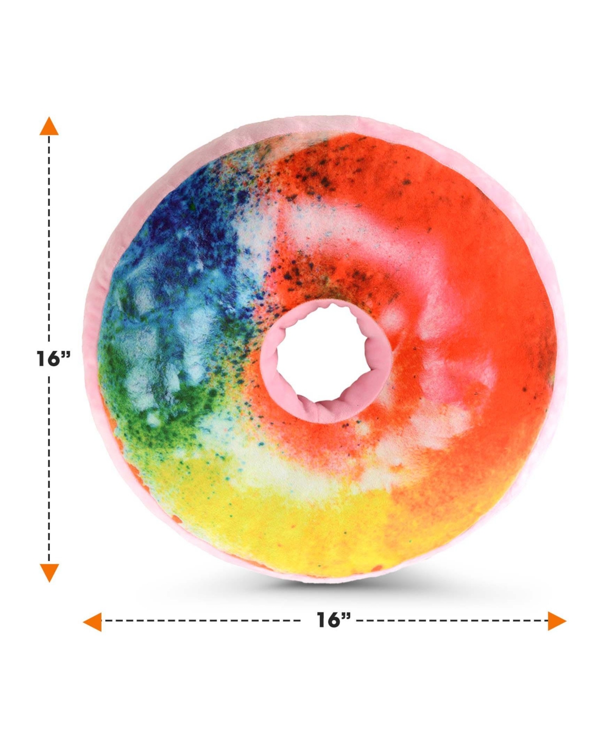 Cheer Collection Reversible Photoreal Donut Decorative Pillow, 16" Round