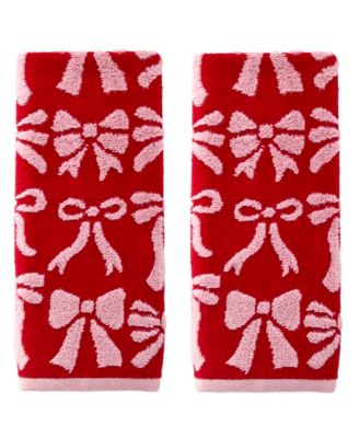 Bow Jacquard Hand Towel, Set of 2