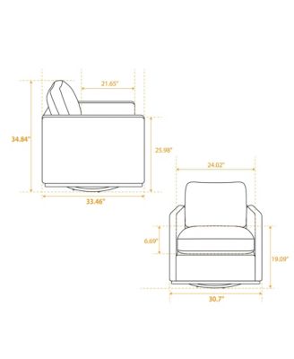 30.7" Swivel Accent Chair - Blue