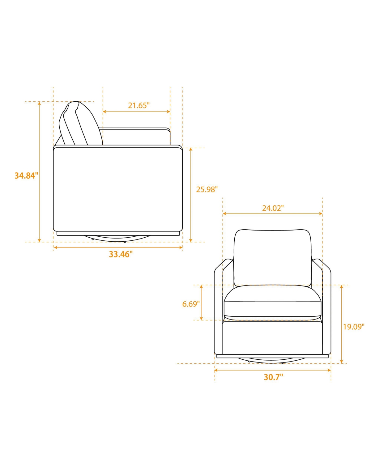 Streamdale Furniture 30.7" Swivel Accent Chair - Blue