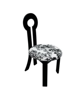  Key-Design Linen Dining Chairs (Set of 2) - Black