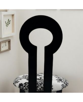  Key-Design Linen Dining Chairs (Set of 2) - Black