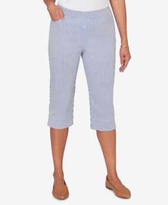 Women's Classic Stretch Stripe Clamdigger Capri Pants