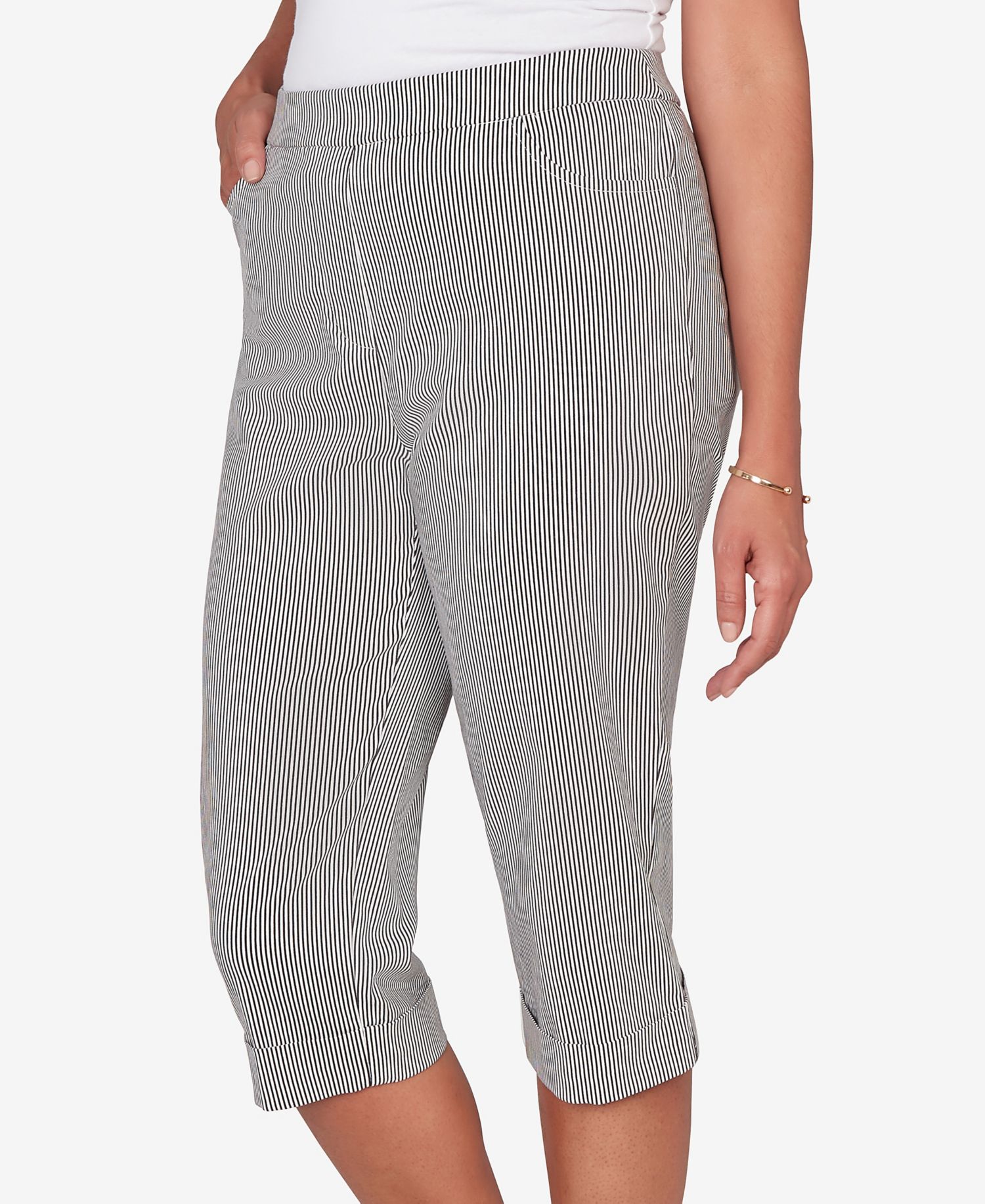 Women's Classic Stretch Stripe Clamdigger Capri Pants