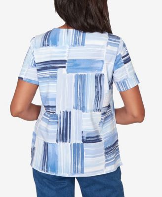 Women's Brushstroke Beaded Neck T-Shirt