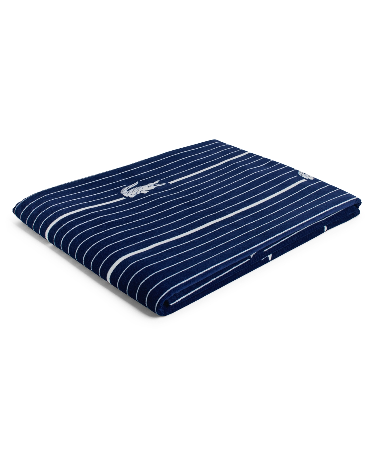 Lacoste Crocodile Print Shirting Cotton Beach Towel, 36" x 72"