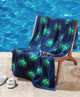 All-Over Badges Cotton Beach Towel, 36" x 72"