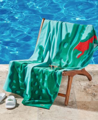 Crocodile Print Cotton Beach Towel, 36" x 72"