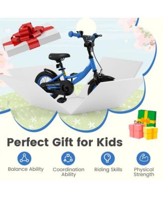 Inch Kids Bike with Training Wheels and Adjustable Seat