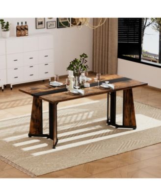 70.9" Rectangular Dining Table - Seats 8 Rustic Brown