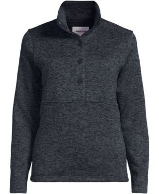 Women's Sweater Fleece Snap Neck Pullover Jacket