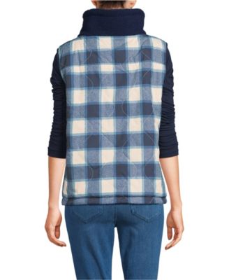 Women's High Pile Fleece Reversible Mixed Media Vest