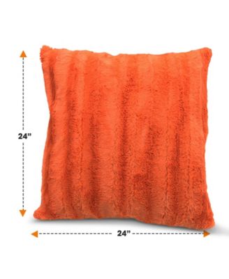 Plush Reversible Faux Fur 2-Pack Decorative Pillow, 24" x 24"