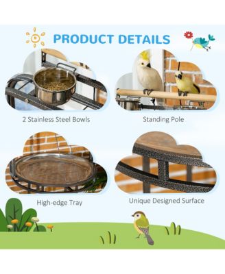 Parrot Sd Large Bird Perch Sd with Toy Hook & 3 Ladders