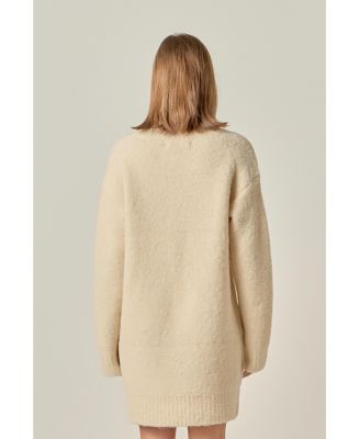 Women's V Neck Knit Dress