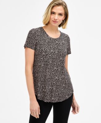 Women's Printed 3/4 Sleeve V-Neck Knit Top