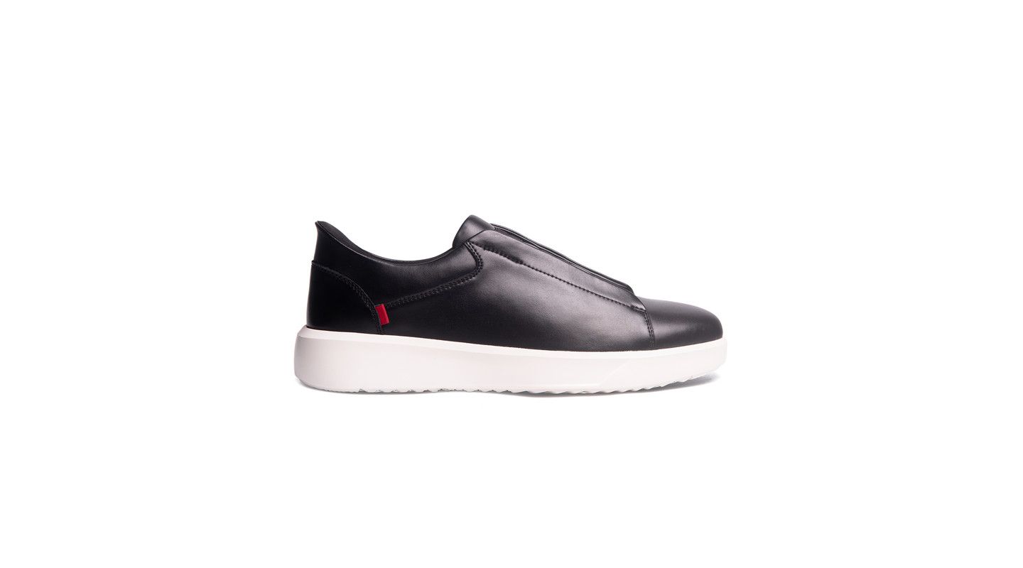 Мужские кроссовки Marc Joseph New York Allen St Hands-Free Slip On Technology Lightweight, цвет: Чёрный кожаный — фото 4
