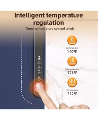 Warming Mat for Food, 3-Temp Electric Warmer (140/176/212°F), 250W Low Energy, Auto Shut-Off & Child Safety Lock, Portable Roll-Up Silicone