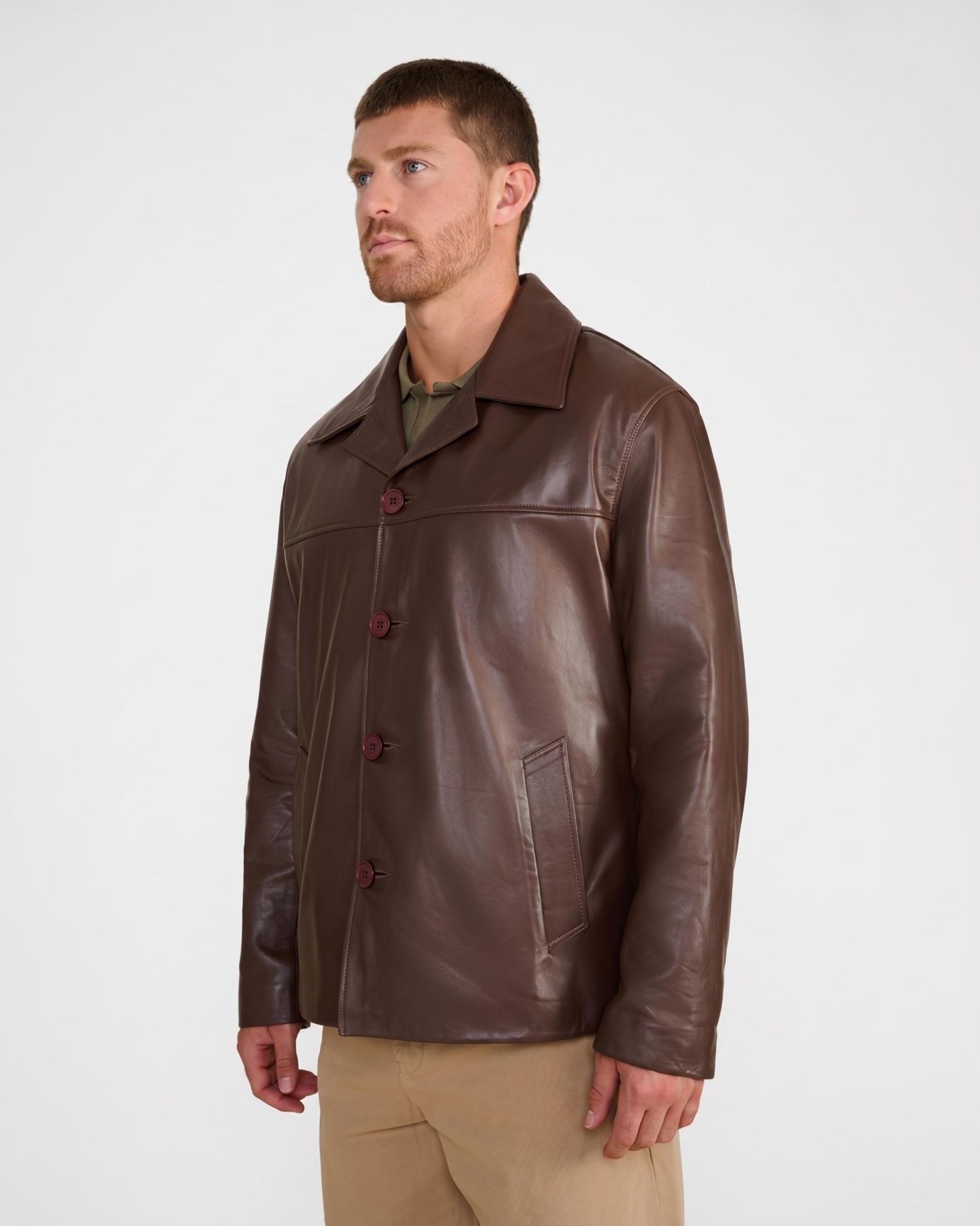 Men's Axel Relaxed Leather Blazer, Created for Macy's