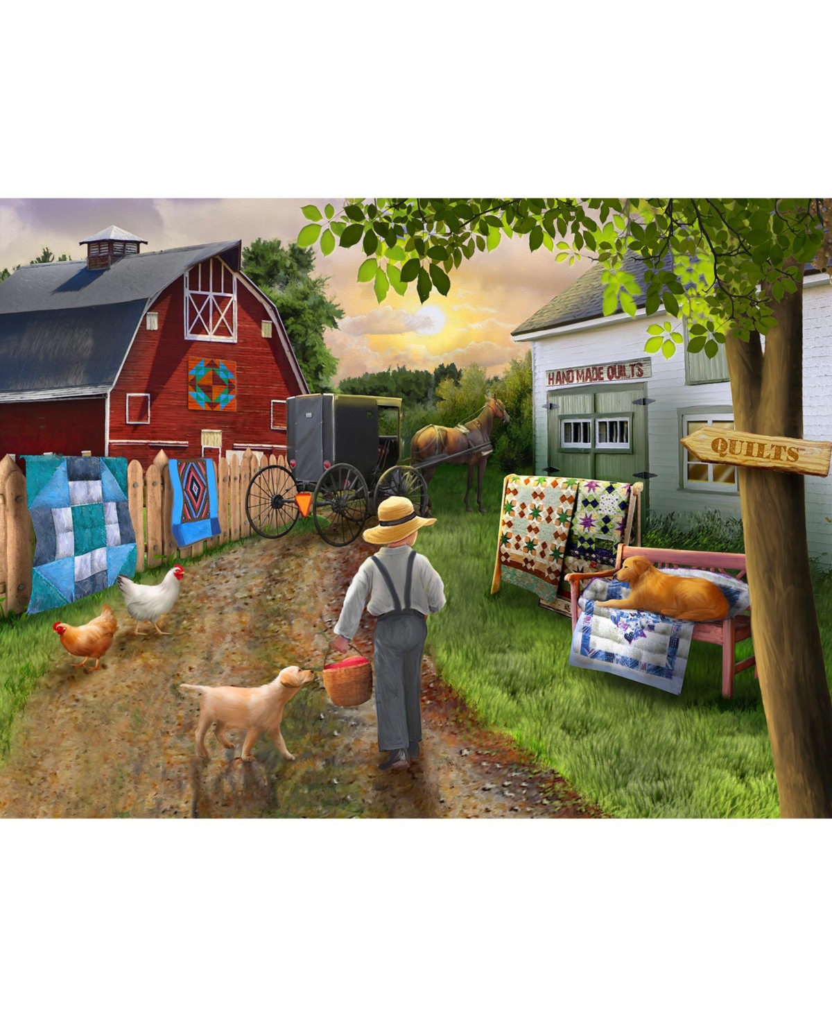 SunsOut Country Sunset 1000 piece Jigsaw Puzzle for Adults