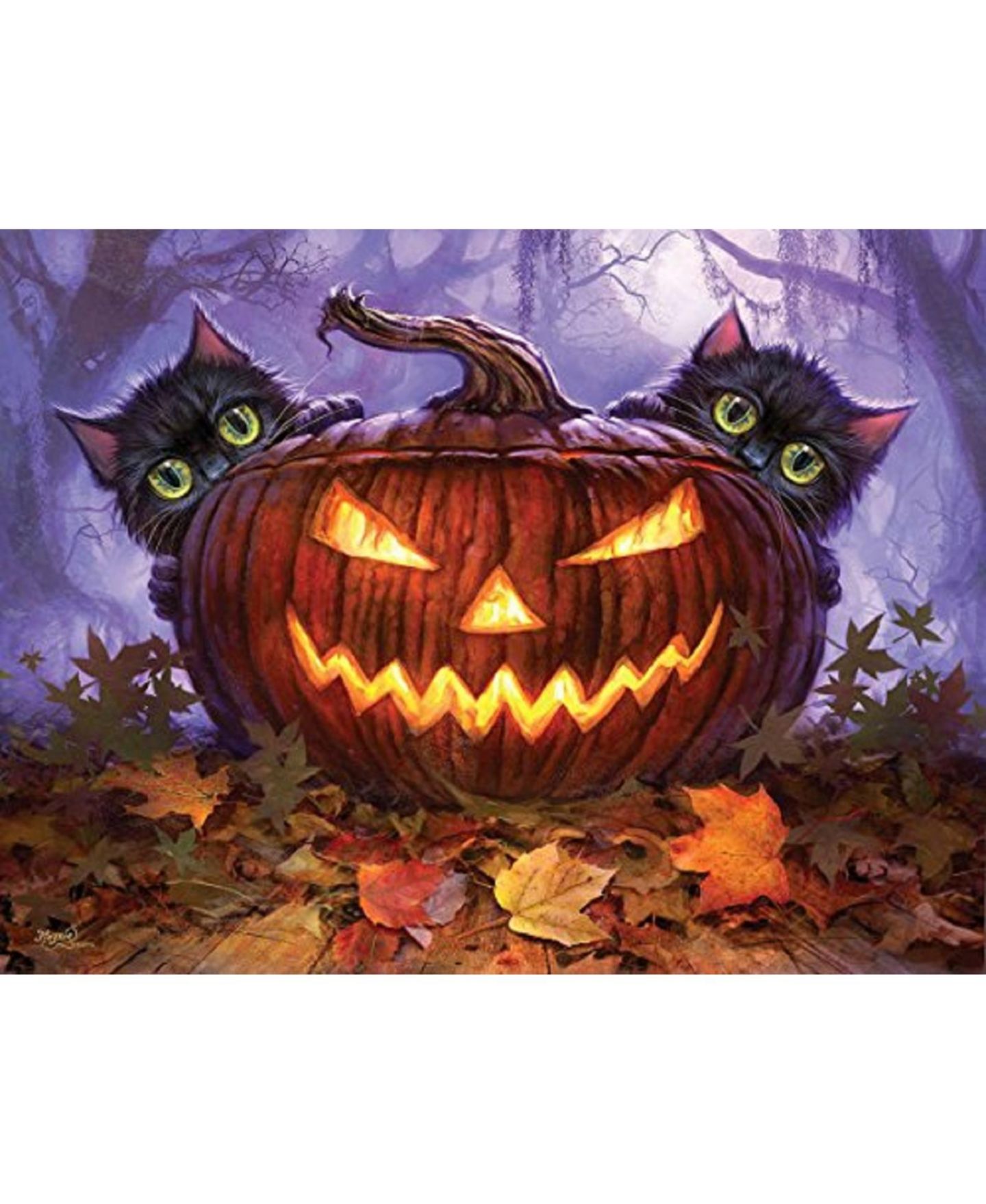 Детский пазл SunsOut Scardy Cats Halloween Interlocking 300-Piece Jigsaw Puzzle, от 15 лет — фото 3