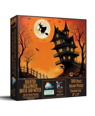 SunsOut Haunted Halloween House and Witch 500 piece Jigsaw Puzzle for ...