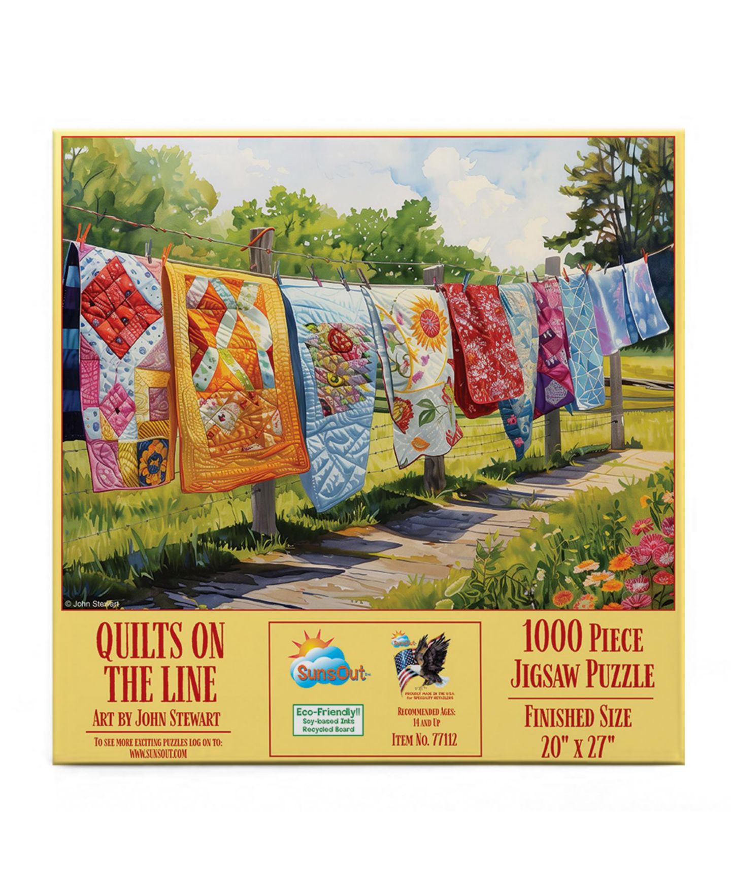 Детские пазлы SunsOut Quilts on the Line 1000 Piece Interlocking Jigsaw Puzzle, от 15 лет — фото 2