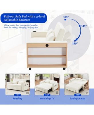 61.4" Pull-Out Sofa Bed Convertible Couch