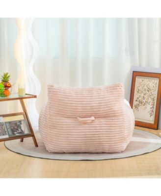 Cozy Bean Bag Lounge Chair with Armrests (Beige)