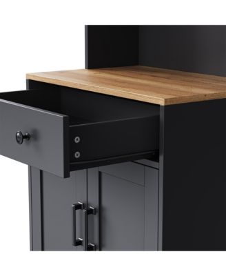 Streamdale Farmhouse TV Stand with Gourd-Shaped Legs & Bookshelves, White