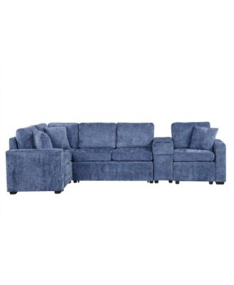 L-Shaped Convertible Sofa Bed with Storage