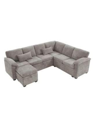 97" L-Shaped Sectional Sofa with Ottoman