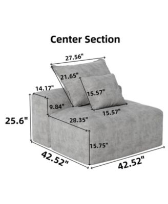 Modern Chenille Modular Sectional Sofa with Pillows