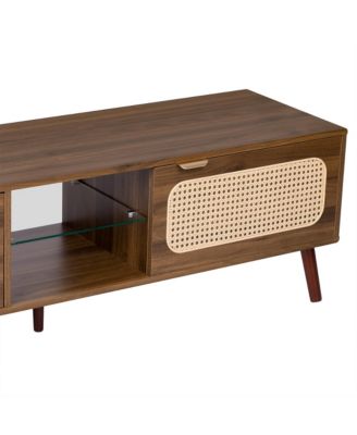  78" TV Stand for 75-85" TV, Console with Storage & Open Shelf