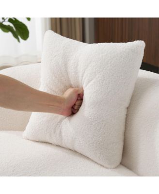 Cream Curved Loveseat Sofa with Pillows - Small Space