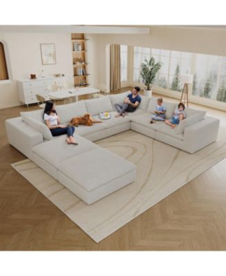 Cloud Sofa, Corduroy, Deep Seat, Removable Cushions, No Assembly