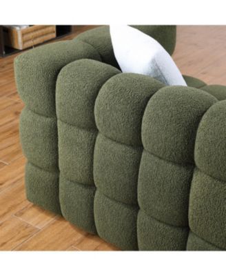 Olive Green Boucle 2-Seater Sofa