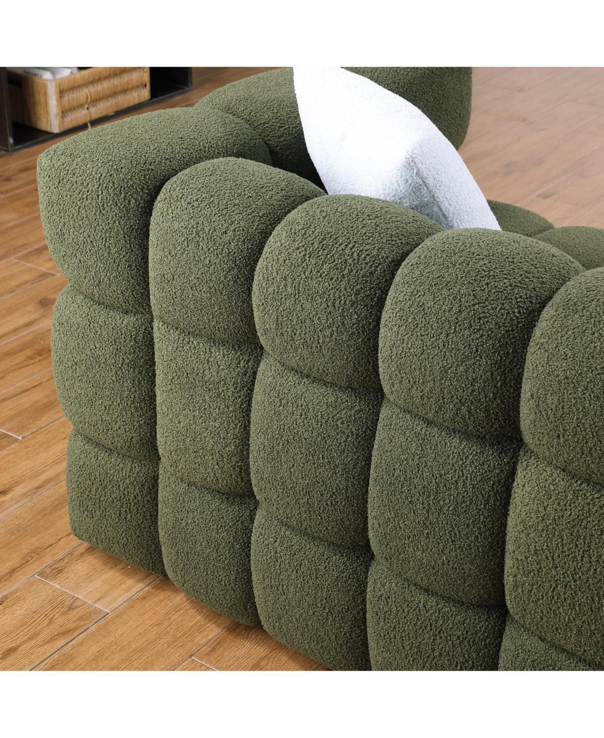 Streamdale Furniture Olive Green Boucle 2-Seater Sofa