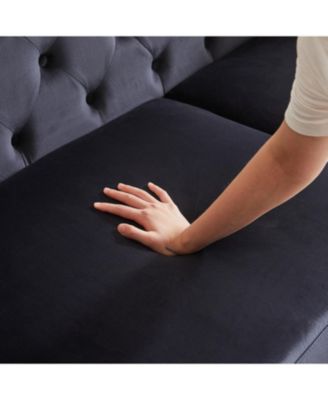 Streamdale Deluxe Velvet Chesterfield Sofa with Tufted Buttons, 2 Pillows