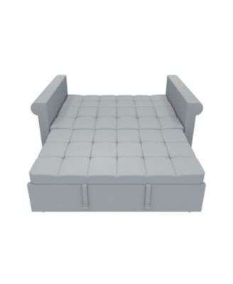 Streamdale Velvet Loveseat Sofa Bed - Gray Pull-Out Sleeper Couch