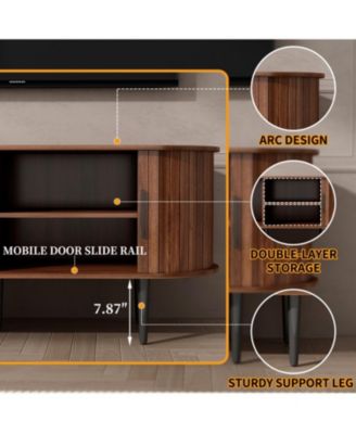 Streamdale 47" Modern TV Stand with Sliding Door & Storage