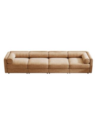 Streamdale Modular Sectional Sofa, Storage, Cylindrical Backrest, Camel