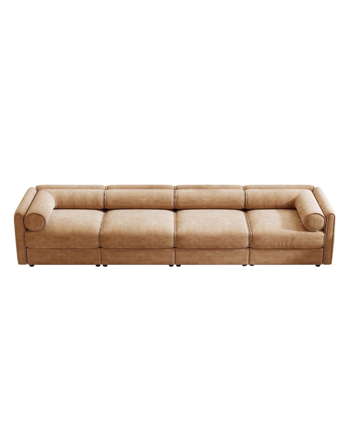 Streamdale Furniture Streamdale Modular Sectional Sofa, Storage, Cylindrical Backrest, Camel