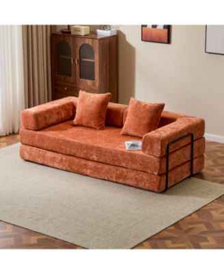  Convertible Floor Sofa Bed with Pillow & Armrest