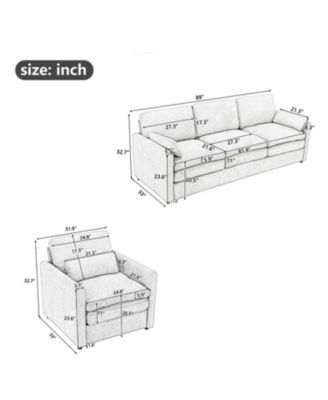 Cozy Beige Upholstered Sofa Set