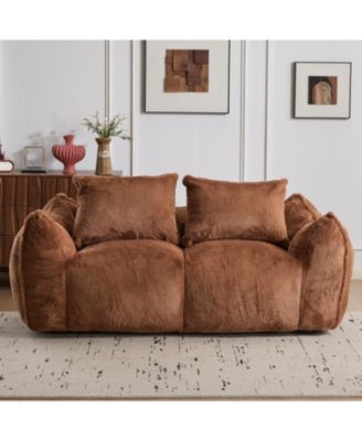 Giant Bean Bag Couch, Ultra Soft Fluffy Loveseat Sofa