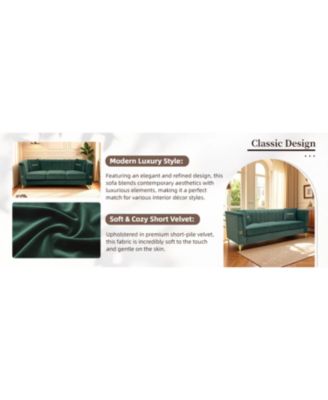  Cream Velvet Tufted Sofa Set - Modern Comfort & Style