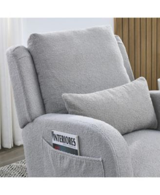 27.5" Modern Accent Rocker Armchair with Lumbar Pillow & Pockets